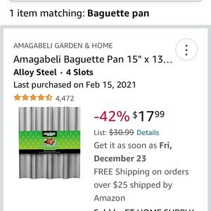 Used Amagabeli Baguette Pan 15" x 13